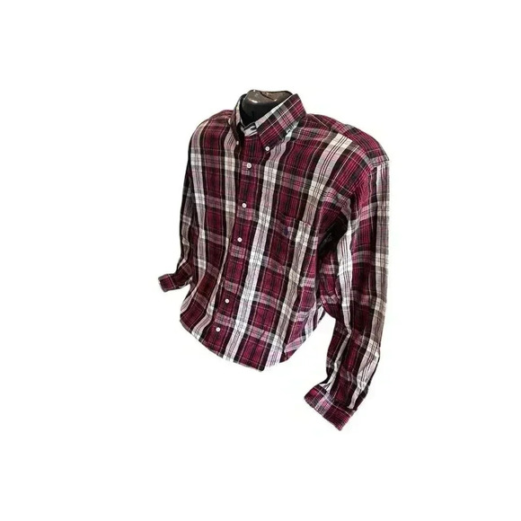 Men's Ralph Lauren Blue Label Size Large Red Plaid Button Down Long Sleeve Shirt - Picture 6 of 16